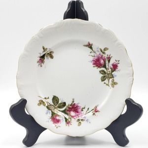 Vintage MCM Cherry China Decorative Plate Floral Scalloped Trim Japan